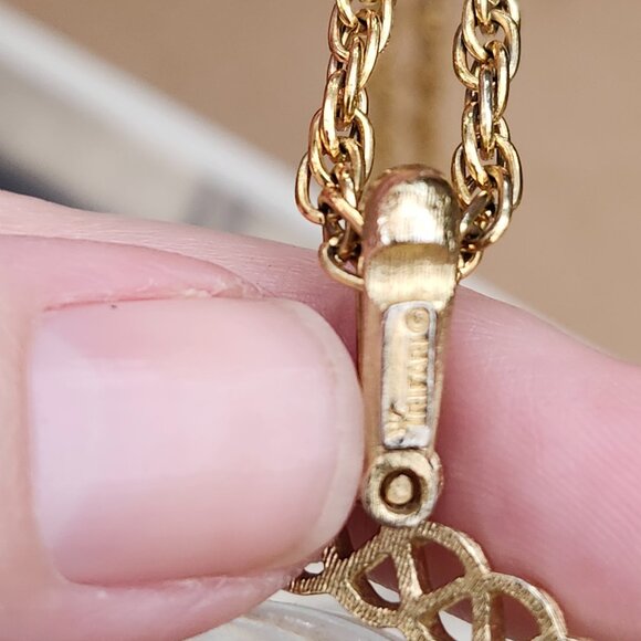 Vintage 1960's Crown Trifari Reverse Intaglio Glass Scorpio Zodiac Pendant - Picture 8 of 12